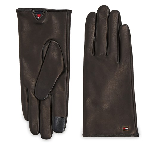 Rękawiczki Damskie Tommy Hilfiger Essential Flag Leather Gloves AW0AW15360 Black Tommy Hilfiger S/M eobuwie.pl