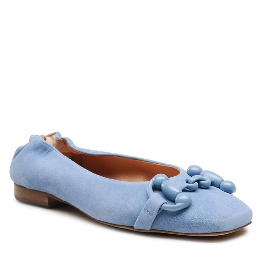 Baleriny R.Polański 1611 Niebieski Zamsz 36 eobuwie.pl