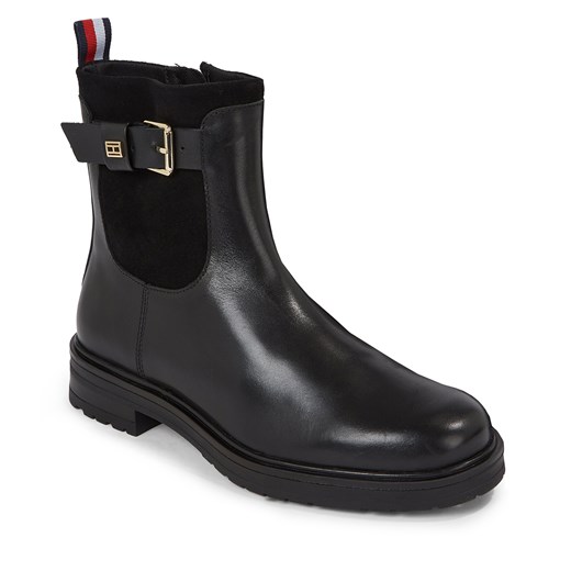 Botki Tommy Hilfiger Thermo Material Mix Belt Bootie FW0FW07477 Black BDS Tommy Hilfiger 39 promocja eobuwie.pl