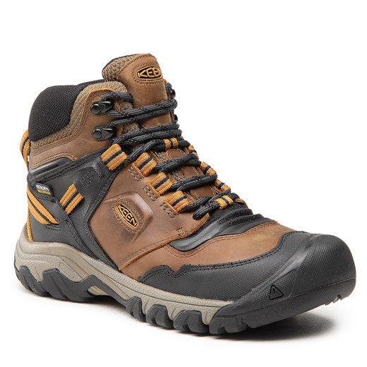 Trekkingi Keen Ridge Flex Mid Wp M 1025666 Brązowy ze sklepu eobuwie.pl w kategorii Buty trekkingowe męskie - zdjęcie 166863532