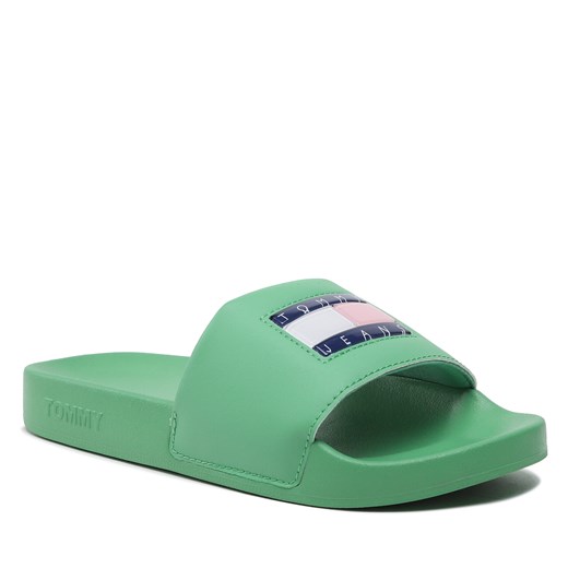 Klapki Tommy Jeans Flag Print Pool Sld EN0EN02108 Coastal Green LY3 Tommy Jeans 37 eobuwie.pl