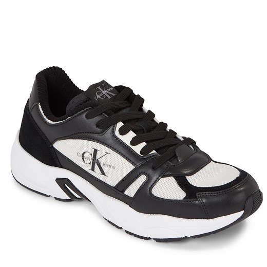 Sneakersy Calvin Klein Jeans Retro Tennis Laceup Coui YM0YM00793 Black/Creamy 46 wyprzedaż eobuwie.pl
