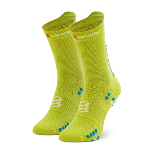 Skarpety wysokie unisex Compressport Pro Racing V4.0 Run High XU00046B Primerose/Fjord Blue 707 ze sklepu eobuwie.pl w kategorii Skarpetki męskie - zdjęcie 166871792