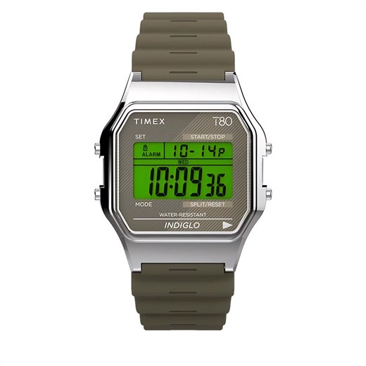 Zegarek Timex T80 TW2V41100 Khaki ze sklepu eobuwie.pl w kategorii Zegarki - zdjęcie 166874131