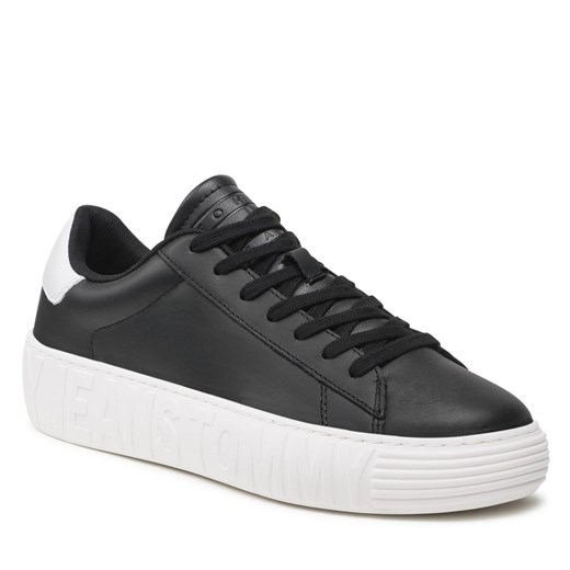 Sneakersy Tommy Jeans Leather Outsole EM0EM01159 Black BDS Tommy Jeans 41 eobuwie.pl