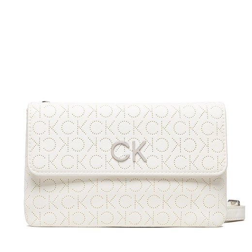 Torebka Calvin Klein Re-Lock Dbl Crossbody Bag Perf K60K609399 White YAF Calvin Klein one size eobuwie.pl