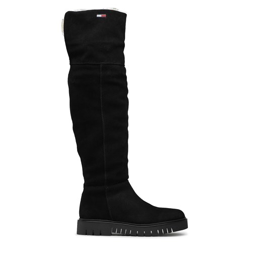 Muszkieterki Tommy Jeans Warmlined Long Boot EN0EN01994 Czarny ze sklepu eobuwie.pl w kategorii Kozaki damskie - zdjęcie 166883394