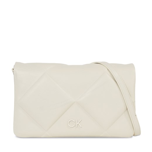 Torebka Calvin Klein Re-Lock Quilt Shoulder Bag K60K611021 Écru ze sklepu eobuwie.pl w kategorii Listonoszki - zdjęcie 166884393