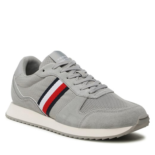 Sneakersy Tommy Hilfiger Runner Evo Mix FM0FM04699 Antique Silver PRT Tommy Hilfiger 44 eobuwie.pl