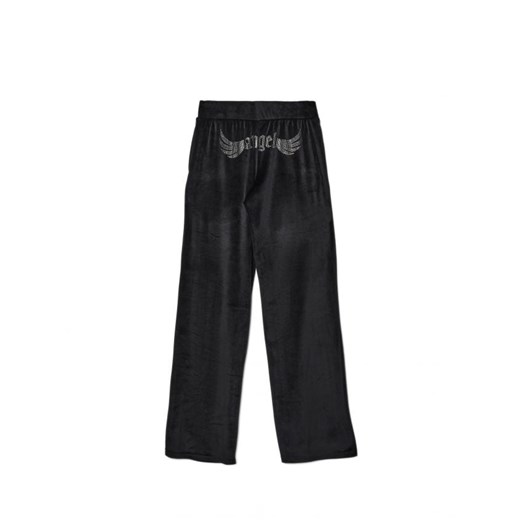 Cropp - Czarne dresowe spodnie z ozdobną aplikacją - czarny Cropp XS Cropp