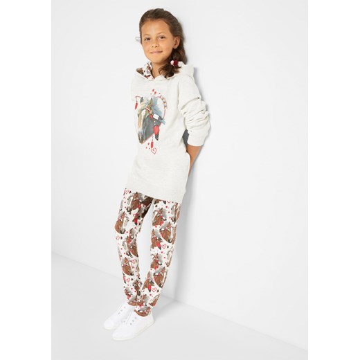 Bluza dresowa dziewczęca + legginsy (2 części), bawełna organiczna 128/134 bonprix