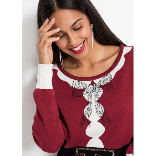 Sweter bożonarodzeniowy z cekinami 36/38 bonprix