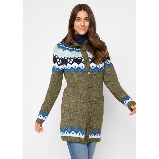 Sweter norweski rozpinany 56/58 bonprix