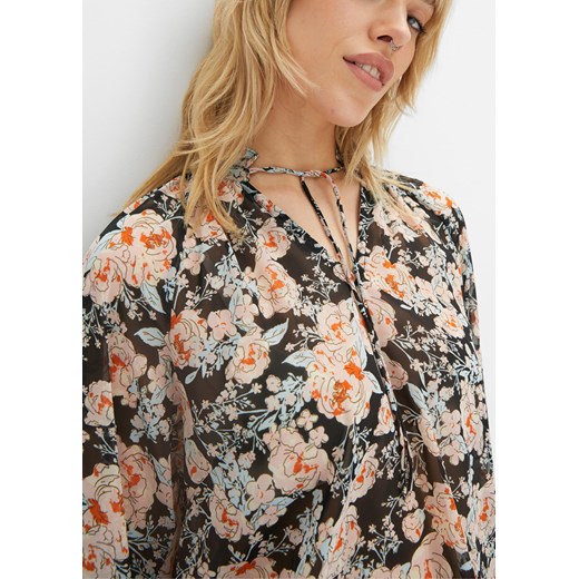 Bluzka szyfonowa w kwiatowy wzór 38 bonprix