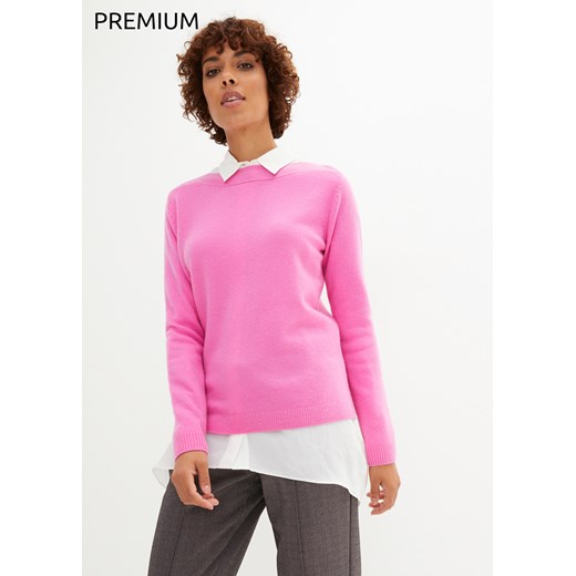 Sweter wełniany z dekoltem w łódkę, z domieszką materiału Good Cashmere 48/50 bonprix