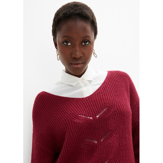 Sweter z domieszką wełny 48/50 bonprix