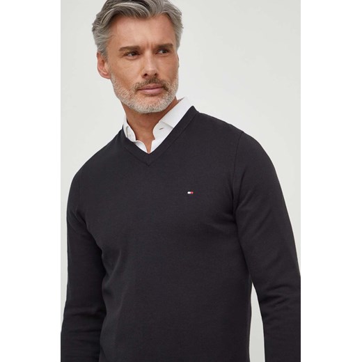 Tommy Hilfiger sweter bawełniany kolor czarny lekki MW0MW32022 ze sklepu ANSWEAR.com w kategorii Swetry męskie - zdjęcie 166929250