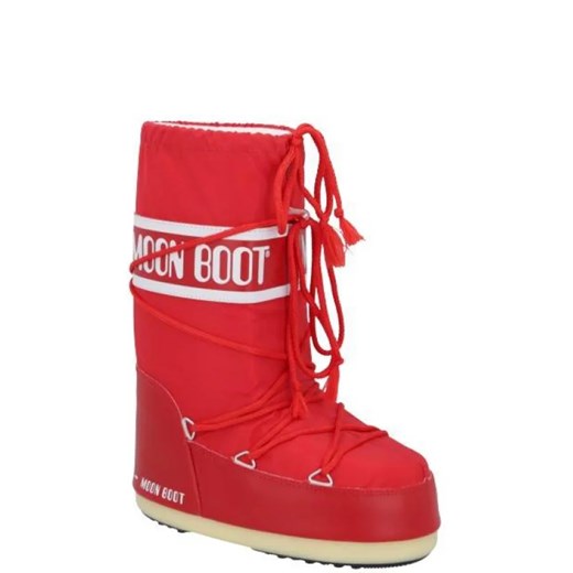 Buty zimowe dziecięce czerwone Moon Boot śniegowce sznurowane 