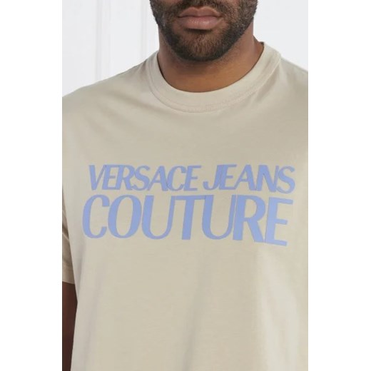 Biały t-shirt męski Versace Jeans z krótkim rękawem 