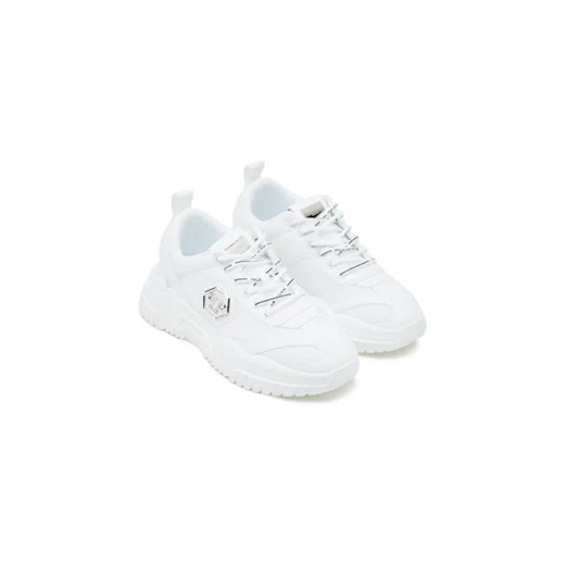 Buty sportowe damskie białe sneakersy z tworzywa sztucznego 