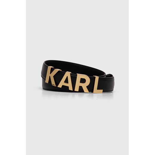 Karl Lagerfeld pasek skórzany damski kolor czarny ze sklepu ANSWEAR.com w kategorii Paski damskie - zdjęcie 166940551