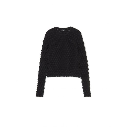 Cropp - Czarny sweter o ozdobnej fakturze - czarny ze sklepu Cropp w kategorii Swetry damskie - zdjęcie 166948553