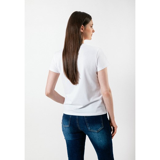 Biały t-shirt z kolorową aplikacją Molton XS Molton