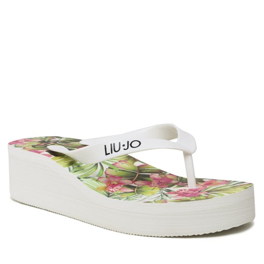 Japonki Liu Jo Cibattina Alta Beac VA3105 E0396 White Jungle 09R35 Liu Jo 38 okazja eobuwie.pl