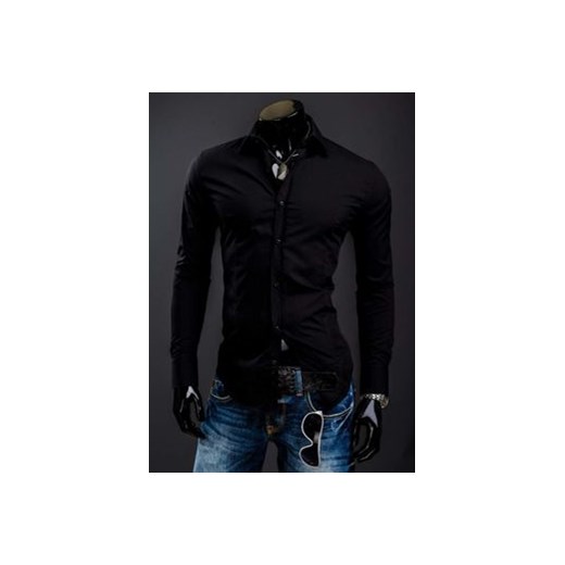 Koszula męska elegancka z długim rękawem czarna Bolf 1703A 2XL okazja Denley