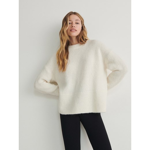 Reserved - Sweter z domieszką alpaki - złamana biel ze sklepu Reserved w kategorii Swetry damskie - zdjęcie 166967523
