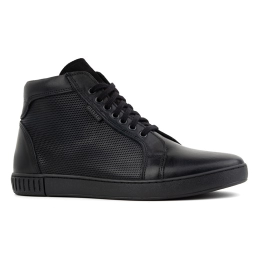Buty męskie skórzane sztyblety sneakersy wysokie 427KNT czarne ze sklepu butyolivier w kategorii Trampki męskie - zdjęcie 166967683