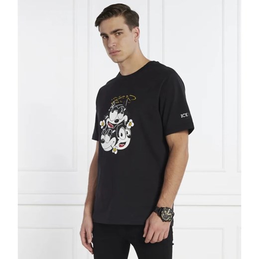 T-shirt męski czarny Iceberg z krótkimi rękawami
