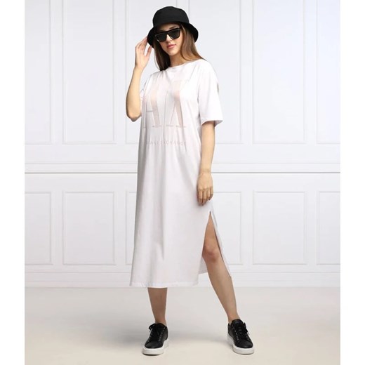 Sukienka Armani Exchange biała midi prosta 