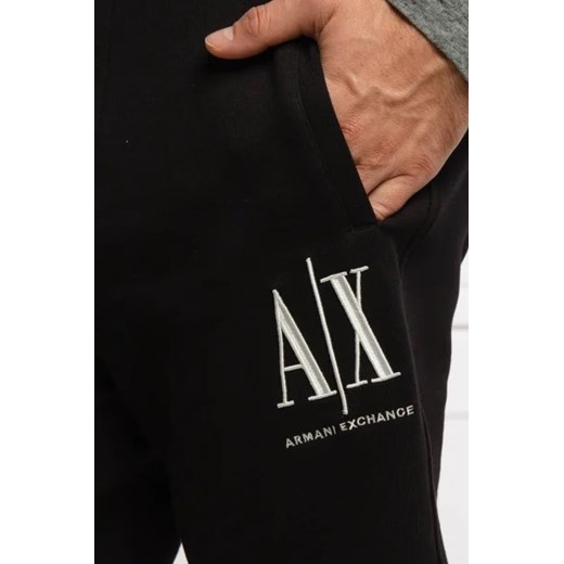 Armani Exchange spodenki męskie czarne sportowe z napisem
