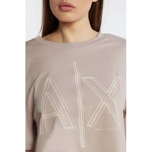 Armani Exchange bluzka damska z okrągłym dekoltem bawełniana 