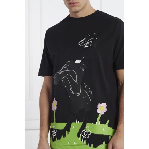 T-shirt męski czarny Iceberg sportowy z krótkim rękawem