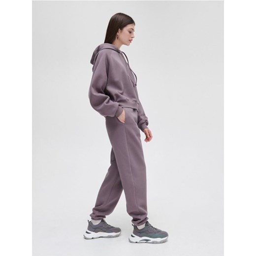 Cropp - Dresowe joggery z wysokim stanem - szary Cropp XL okazja Cropp