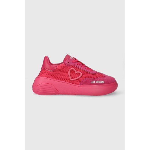 Love Moschino sneakersy kolor różowy JA15415G1IIY960B ze sklepu ANSWEAR.com w kategorii Buty sportowe damskie - zdjęcie 166985634