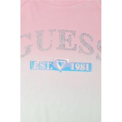Bluzka dziewczęca różowa Guess bawełniana na lato 