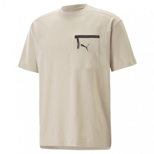 Męski t-shirt basic Puma Open Road - beżowy Puma S wyprzedaż Sportstylestory.com