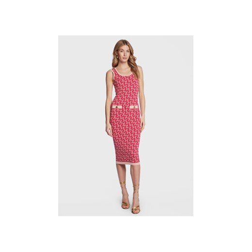 Elisabetta Franchi Sukienka dzianinowa AM-41Z-31E2-V450 Różowy Slim Fit Elisabetta Franchi 46 okazyjna cena MODIVO