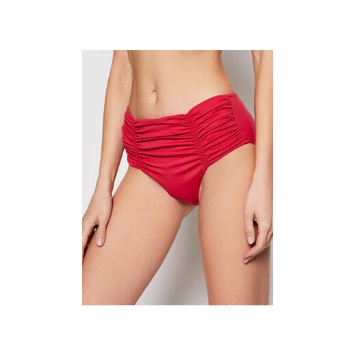 Seafolly Dół od bikini Gathered Front Retro 40343-065 Czerwony 10 promocja MODIVO