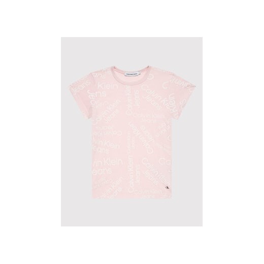 Calvin Klein Jeans T-Shirt Stacked logo IG0IG01352 Różowy Regular Fit 14Y MODIVO