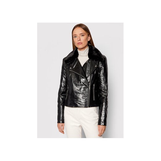 Silvian Heach Kurtka z imitacji skóry Globalle PGA21512GB Czarny Relaxed Fit 38 wyprzedaż MODIVO