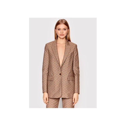 TWINSET Marynarka 221TP2580 Brązowy Regular Fit Twinset 48 MODIVO