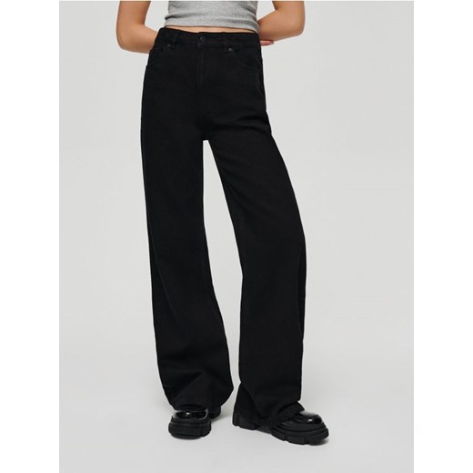Jeansy wide leg z wysokim stanem czarne House 36 promocja House