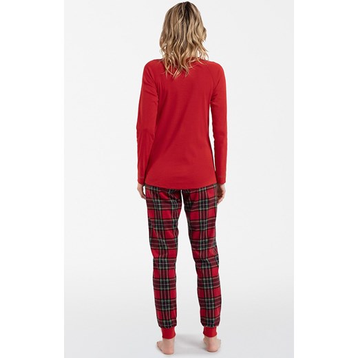 Świąteczna piżama damska czerwona Tess, Kolor czerwony-kratka, Rozmiar L, Italian Fashion ze sklepu Intymna w kategorii Piżamy damskie - zdjęcie 167336614