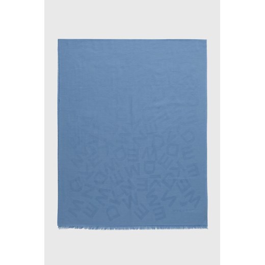 Weekend Max Mara szal bawełniany kolor niebieski gładki ONE ANSWEAR.com