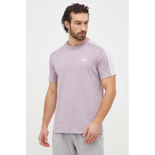 adidas t-shirt bawełniany męski kolor fioletowy z aplikacją  IS1331 ze sklepu ANSWEAR.com w kategorii T-shirty męskie - zdjęcie 167339631