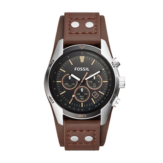 Zegarek Fossil Coachman CH2891 Dark Brown/Silver/Steel Fossil one size eobuwie.pl okazja